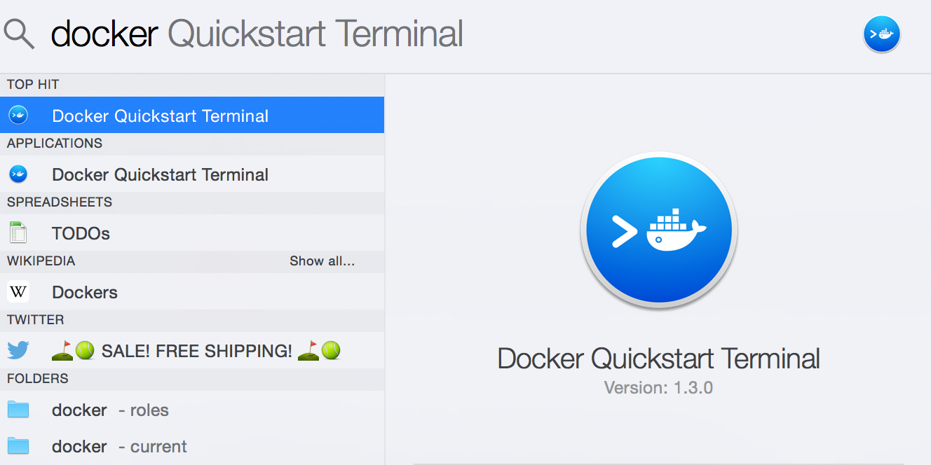 docker quickstart terminal command